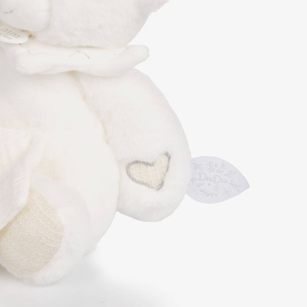 Doudou et Compagnie-White Plush Teddy Bear Comforter Soft Toy (30cm) | Childrensalon