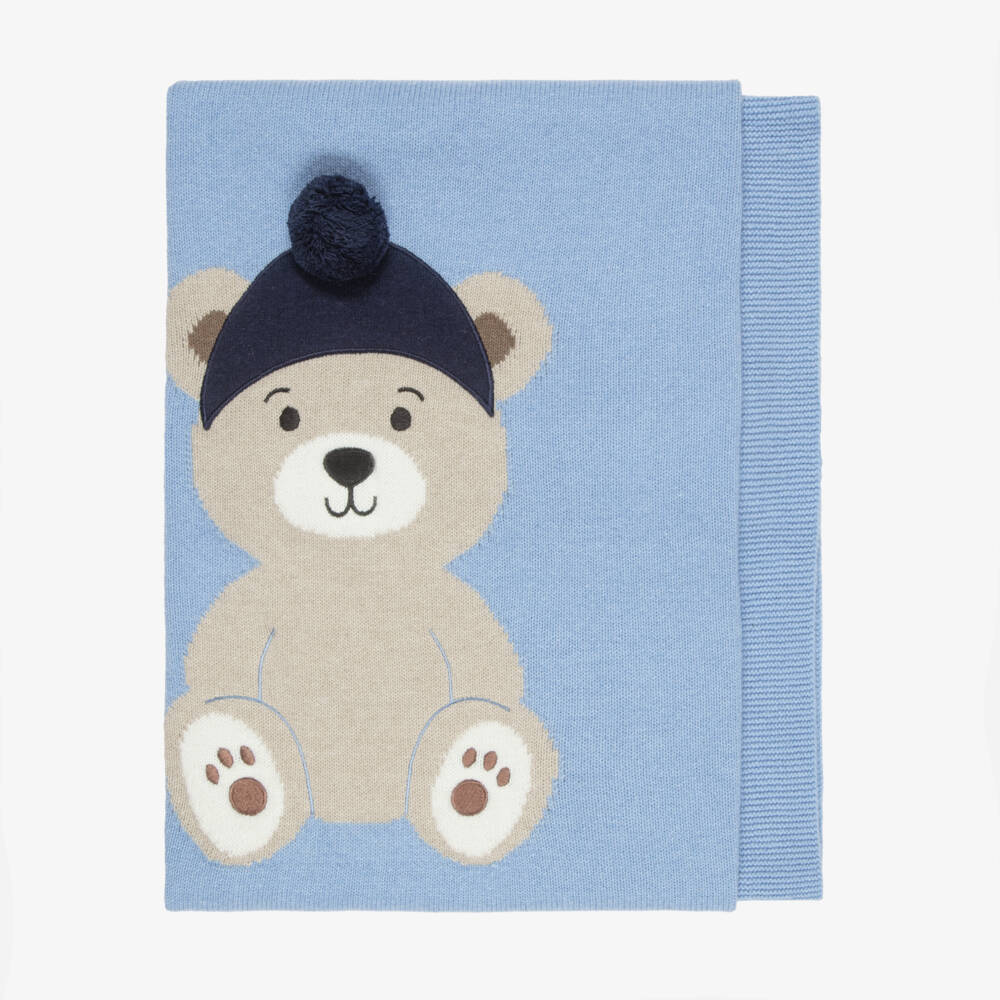 Dr. Kid-Baby Boys Blue Bear Blanket (90cm) | Childrensalon