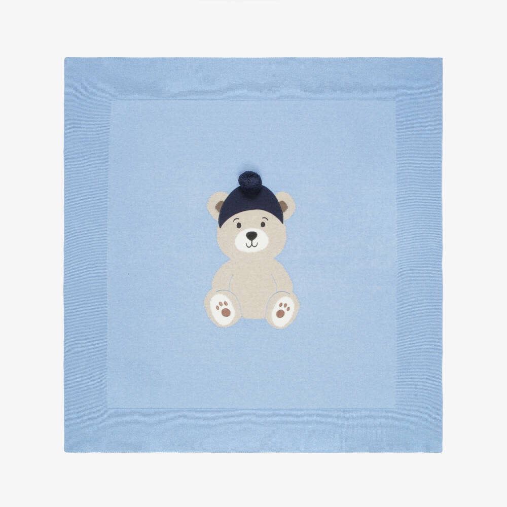Dr. Kid-Baby Boys Blue Bear Blanket (90cm) | Childrensalon