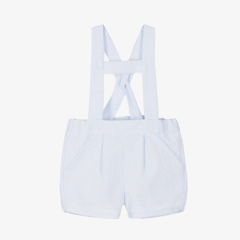 Dr. Kid-Baby Boys Blue Check Cotton Shorts | Childrensalon