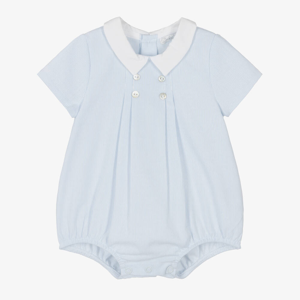 Dr. Kid-Baby Boys Blue Stripe Shortie with Collar | Childrensalon