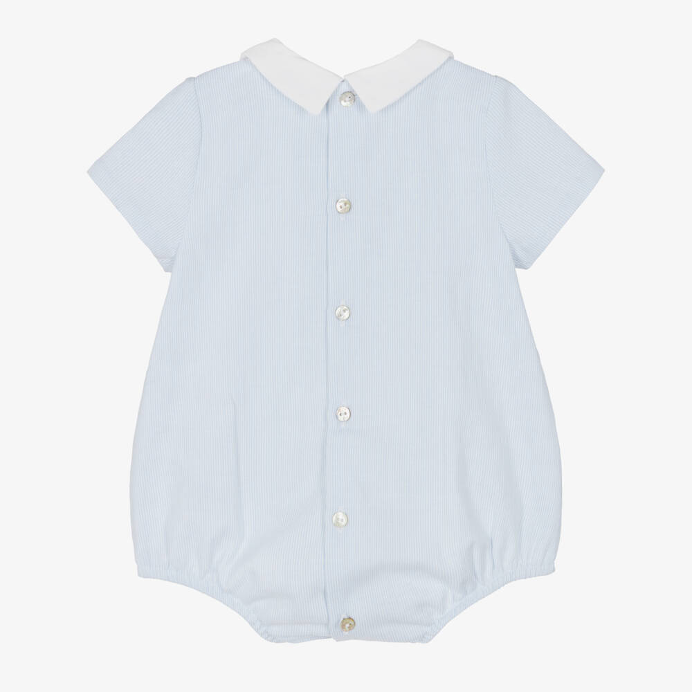 Dr. Kid-Baby Boys Blue Stripe Shortie with Collar | Childrensalon