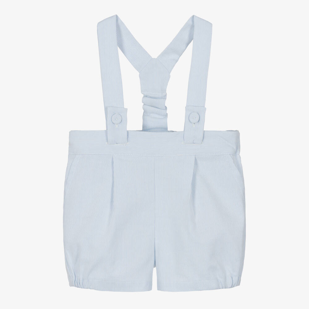 Dr. Kid-Baby Boys Blue Stripe Shorts with Braces | Childrensalon