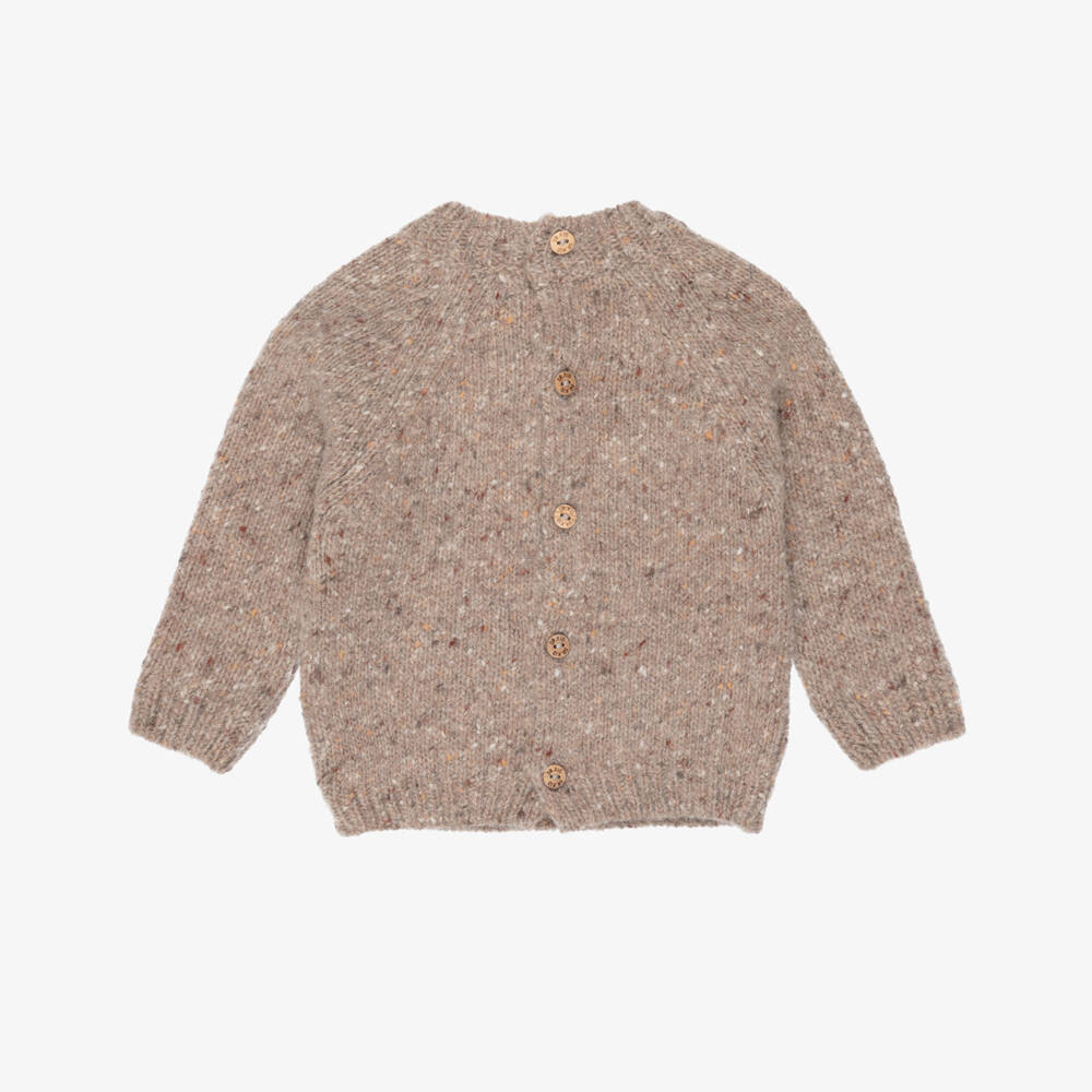Dr. Kid-Baby Boys Brown Wool Bear Sweater | Childrensalon