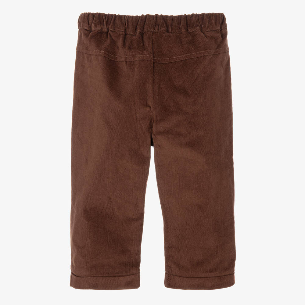 Dr. Kid-Baby Boys Cocoa Brown Needlecord Trousers | Childrensalon