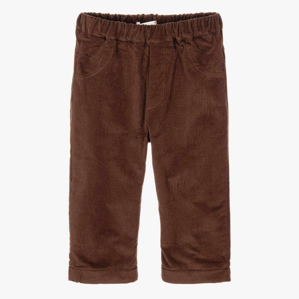 Dr. Kid-Baby Boys Cocoa Brown Needlecord Trousers | Childrensalon