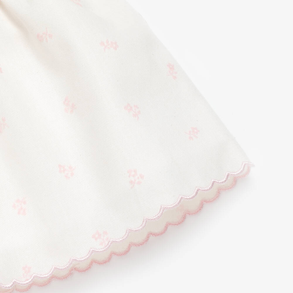 Dr. Kid-Baby Girls Pink & Ivory Dress with Scalloped Trim | Childrensalon