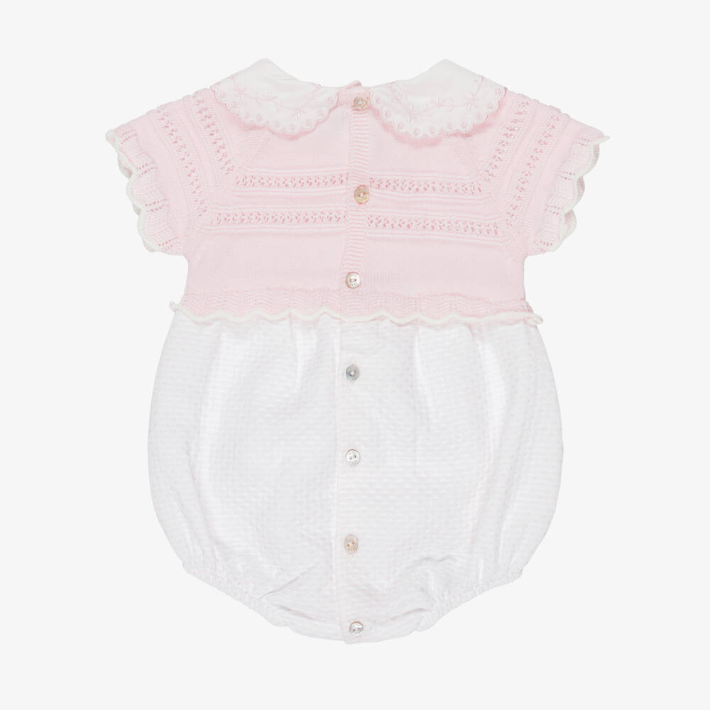 Dr. Kid-Baby Girls Pink knitted & White Woven Shortie | Childrensalon