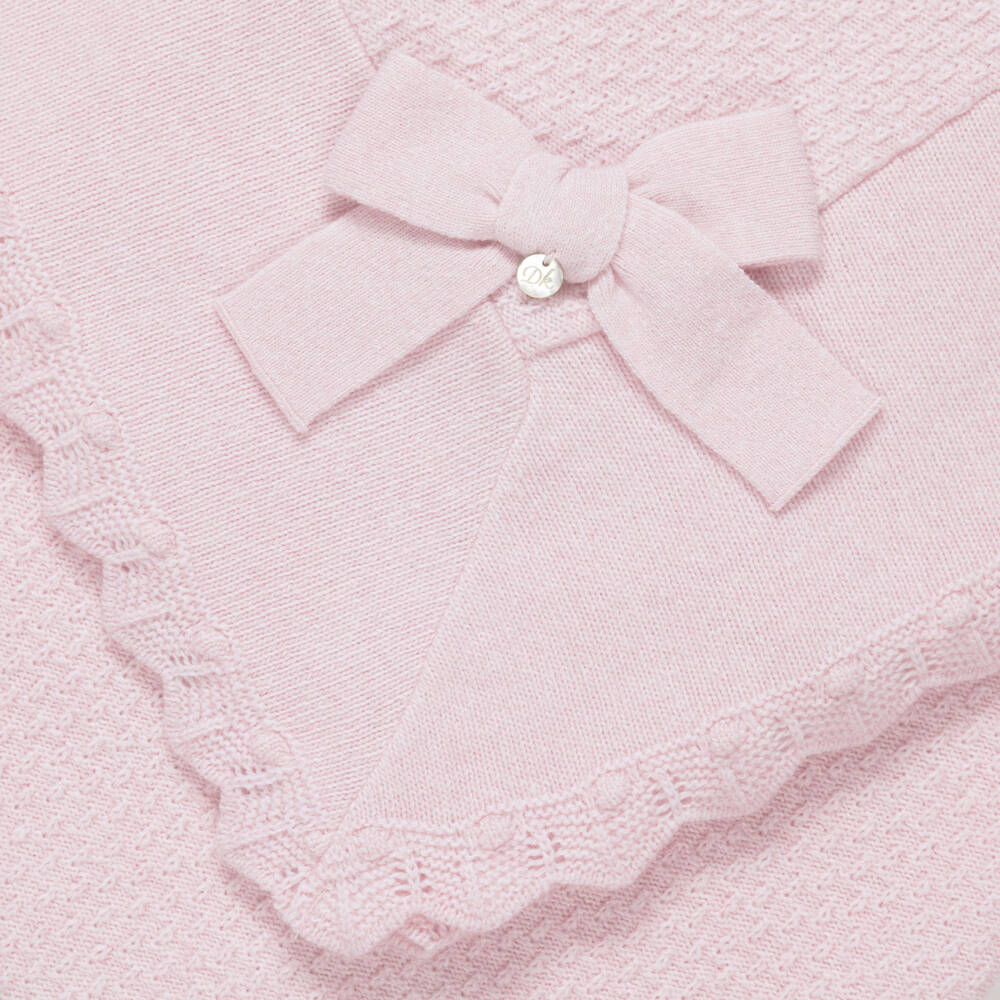 Dr. Kid-Baby Girls Pink Textured Knit Blanket (89cm) | Childrensalon