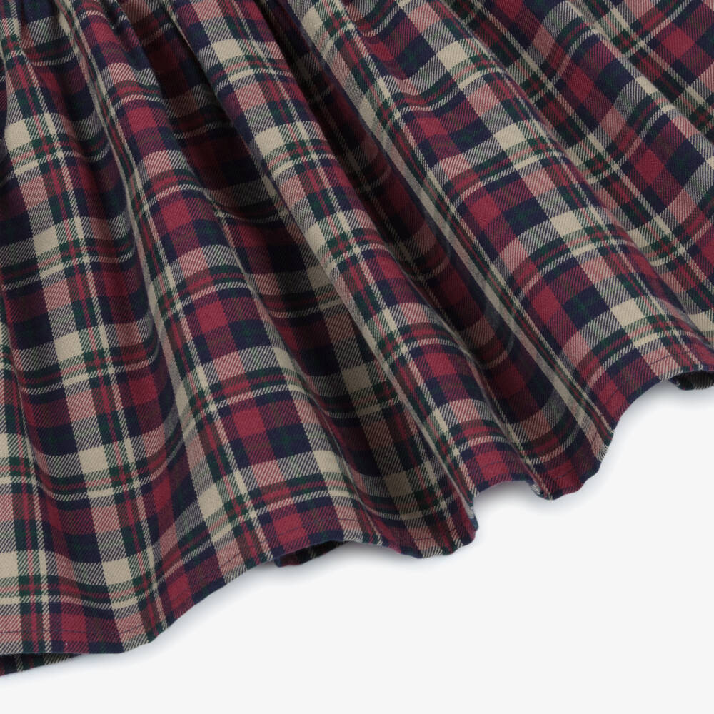 Dr. Kid-Baby Girls Red & Blue Tartan Cotton Dress with Ruffle Collar | Childrensalon