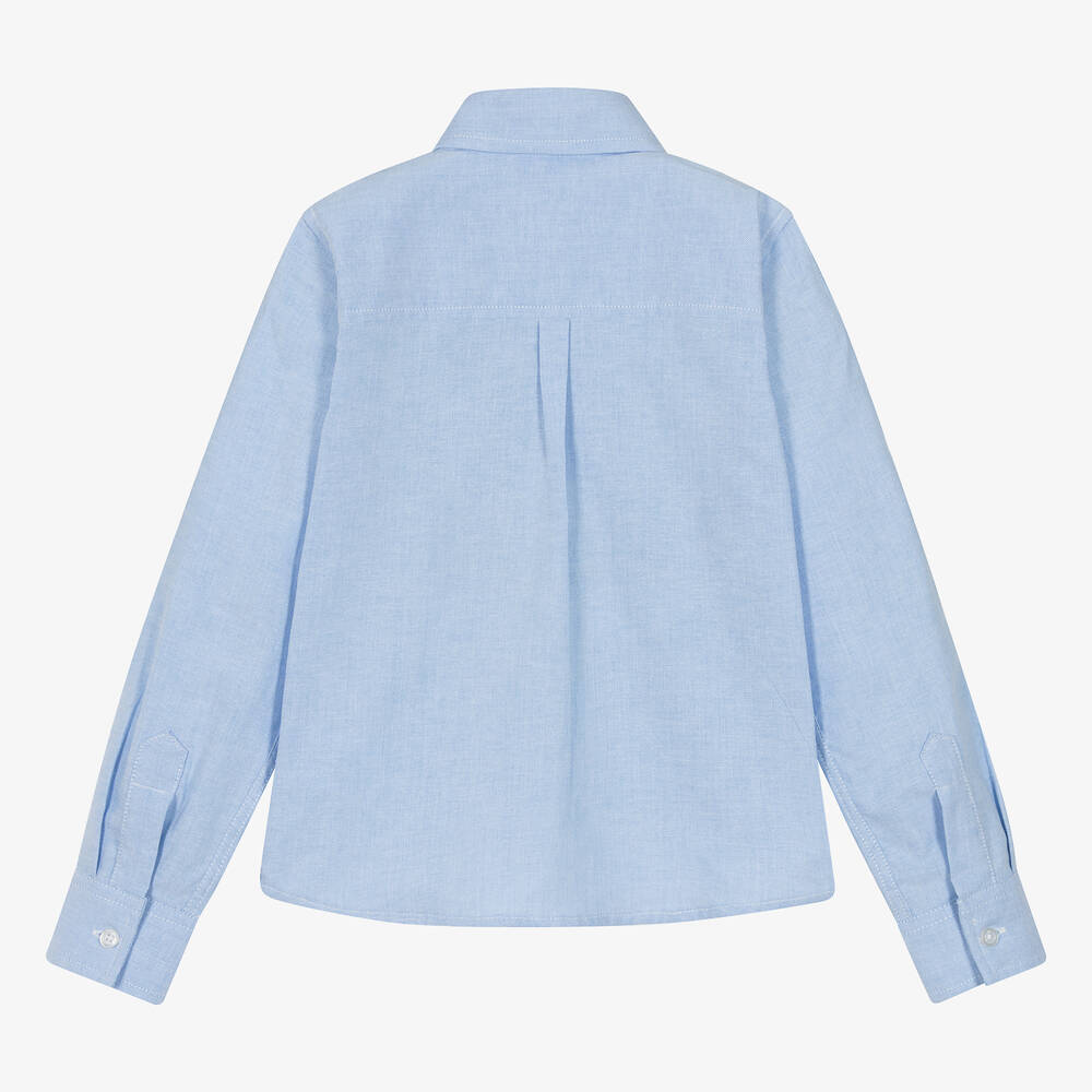 Dr. Kid-Boys Blue Oxford Cotton Shirt | Childrensalon