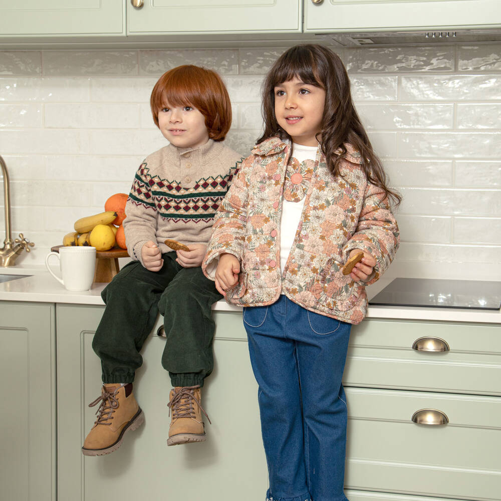 Dr. Kid-Boys Bottle Green Corduroy Cargo Trousers | Childrensalon
