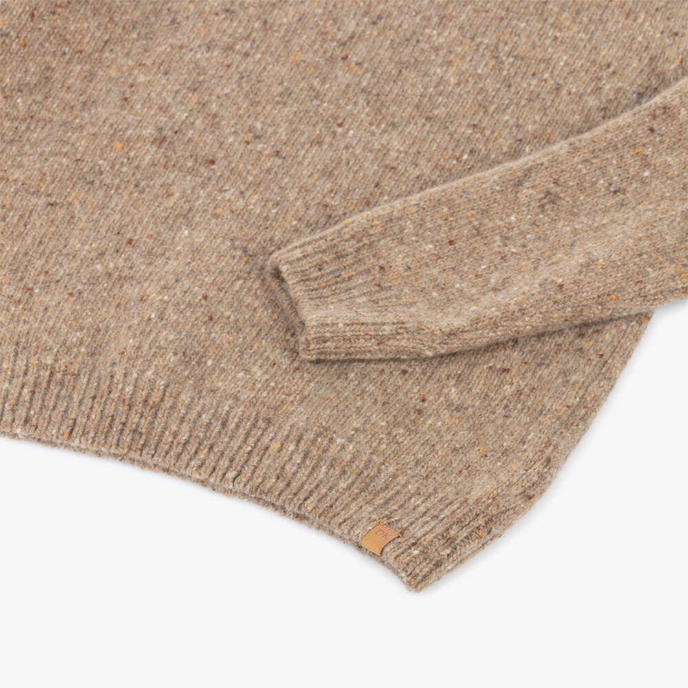 Dr. Kid-Boys Brown Speckled Wool Knit Sweater | Childrensalon