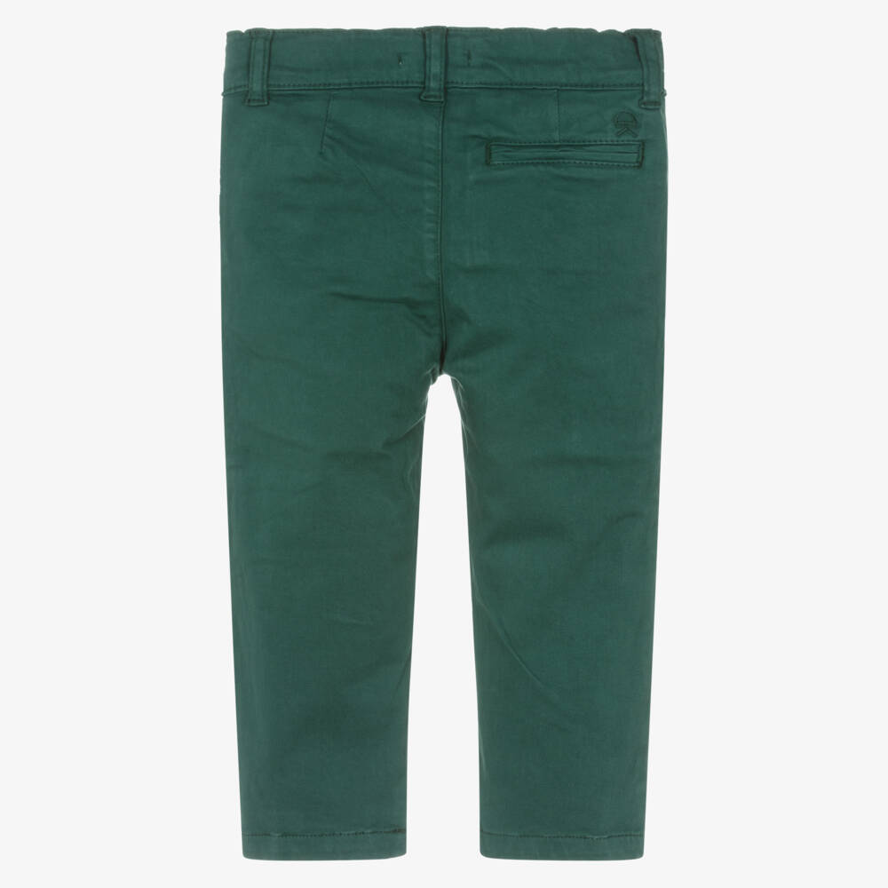 Dr. Kid-Boys Hunter Green Cotton Chino Trousers | Childrensalon