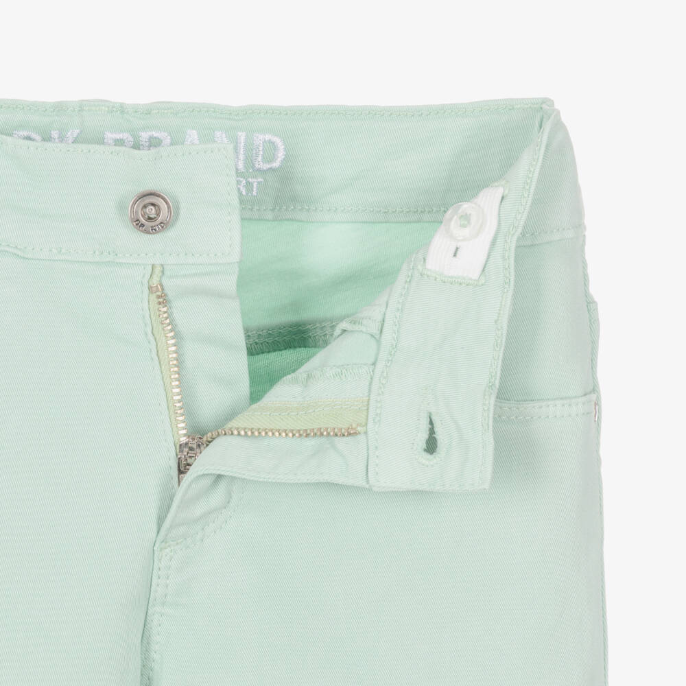 Dr. Kid-Boys Mint Green Cotton Chino Shorts | Childrensalon