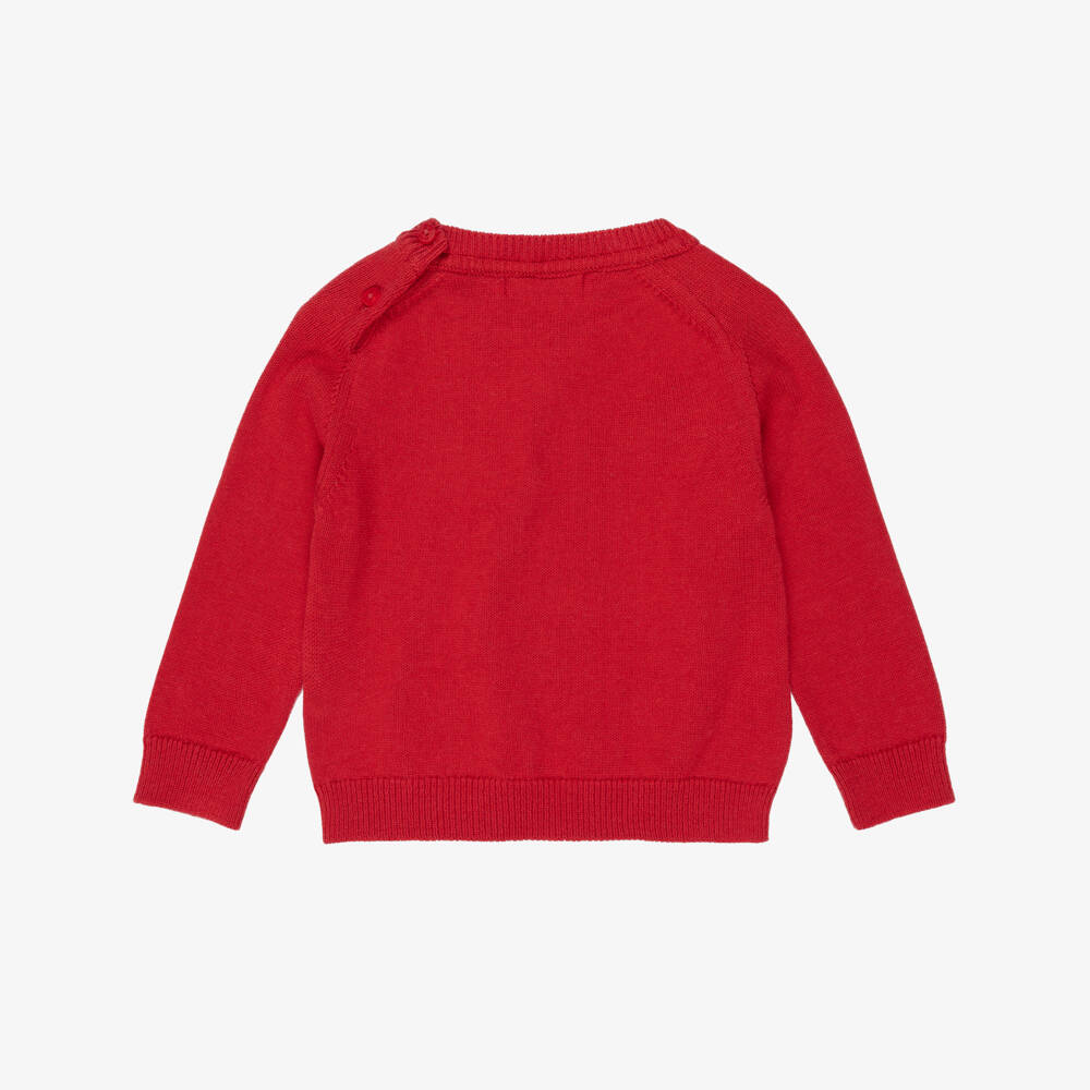 Dr. Kid-Boys Red Cotton Knit Soldier Sweater | Childrensalon