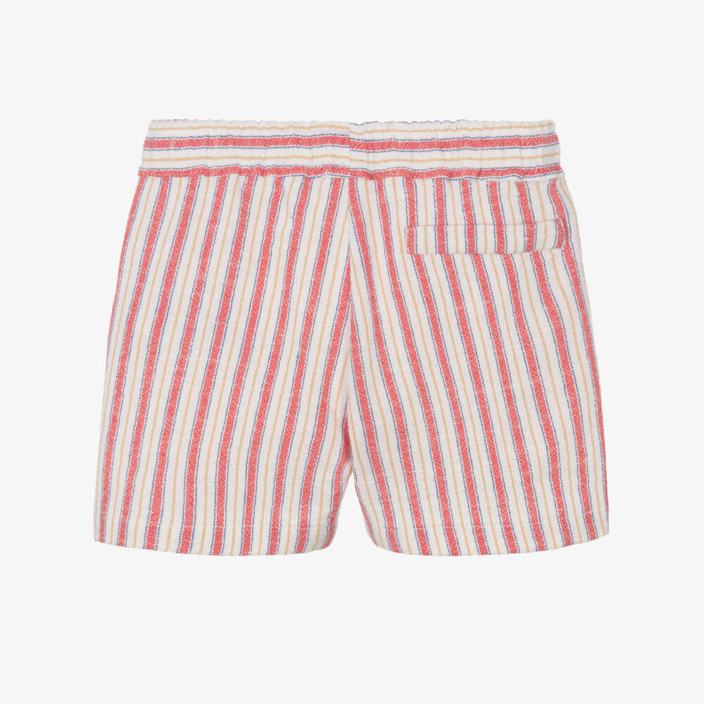 Dr. Kid-Boys Red Stripe Cotton Pull-On Shorts | Childrensalon