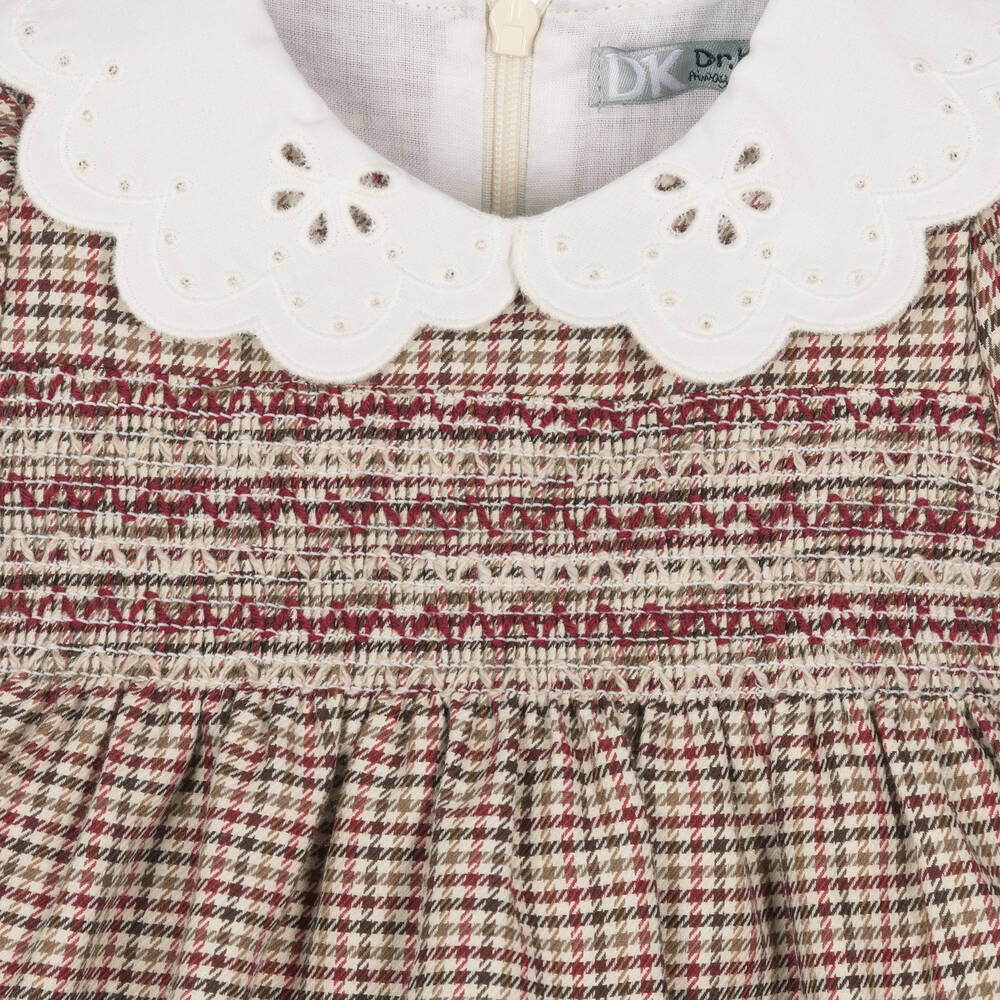 Dr. Kid-فستان بنقشة هوندستوث قطن لون بيج | Childrensalon