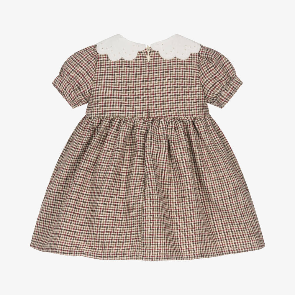 Dr. Kid-فستان بنقشة هوندستوث قطن لون بيج | Childrensalon