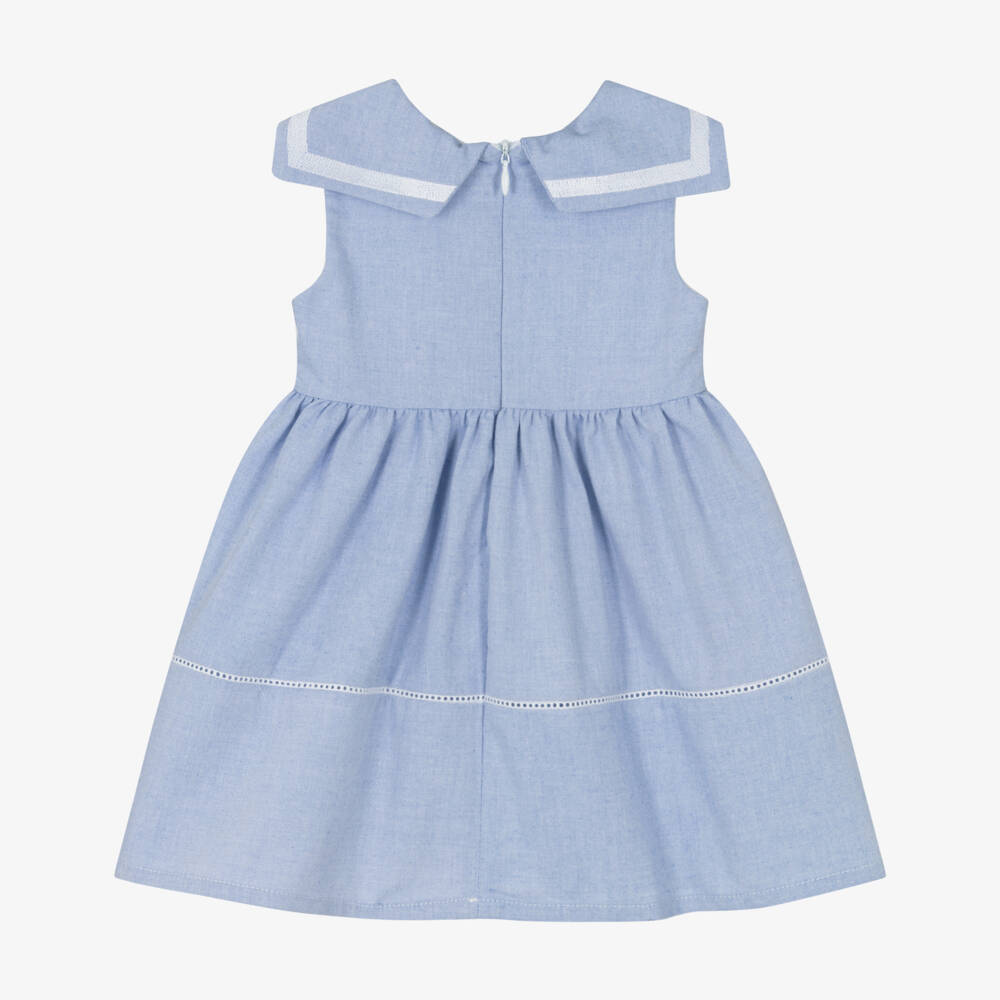 Dr. Kid-Girls Blue Cotton Sailor Dress | Childrensalon