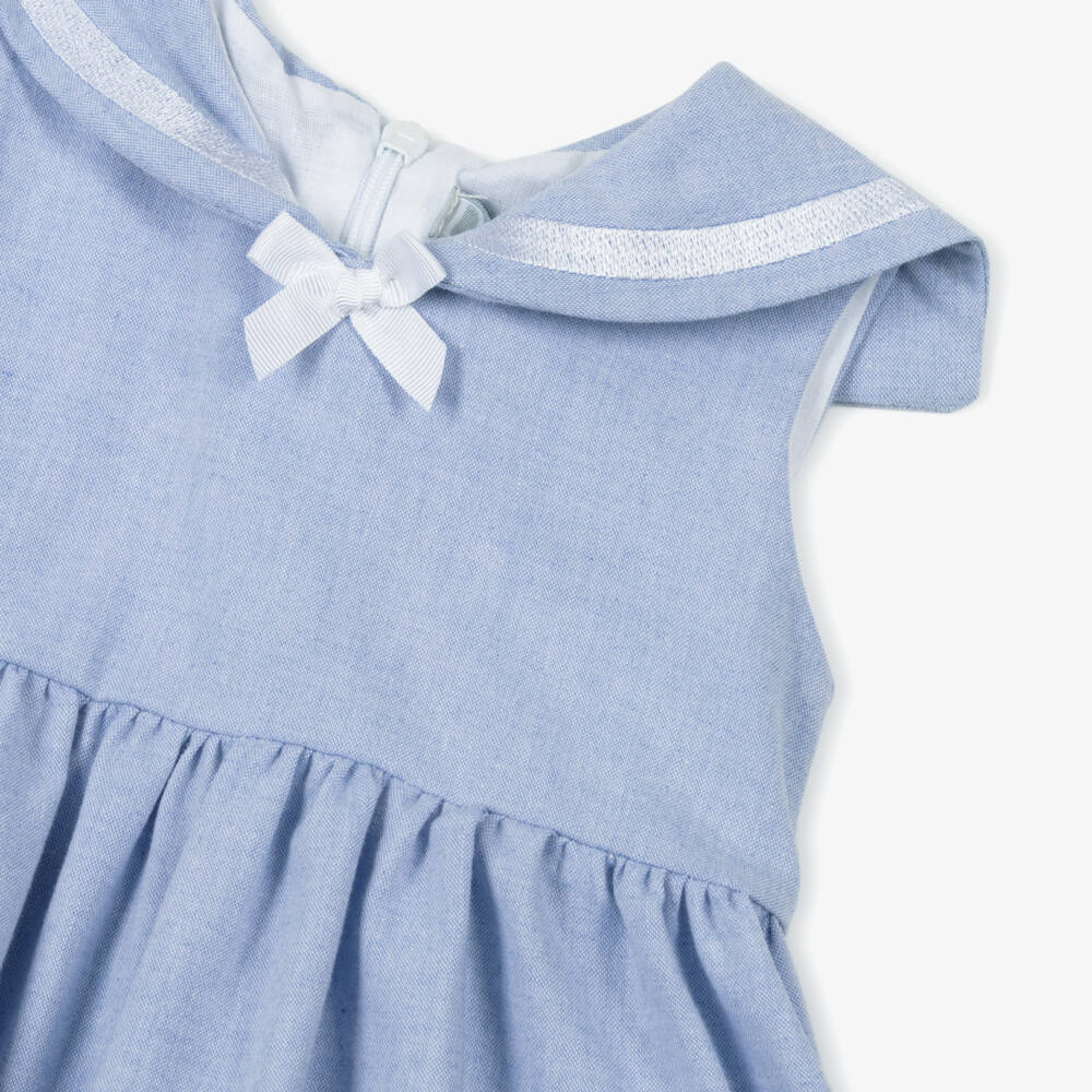 Dr. Kid-Girls Blue Cotton Sailor Dress | Childrensalon
