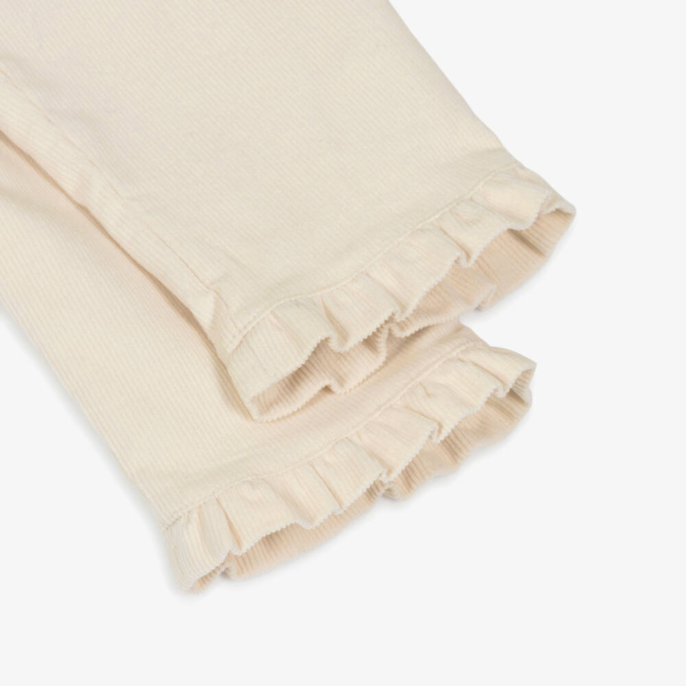 Dr. Kid-Girls Ivory Cotton Corduroy Trousers | Childrensalon