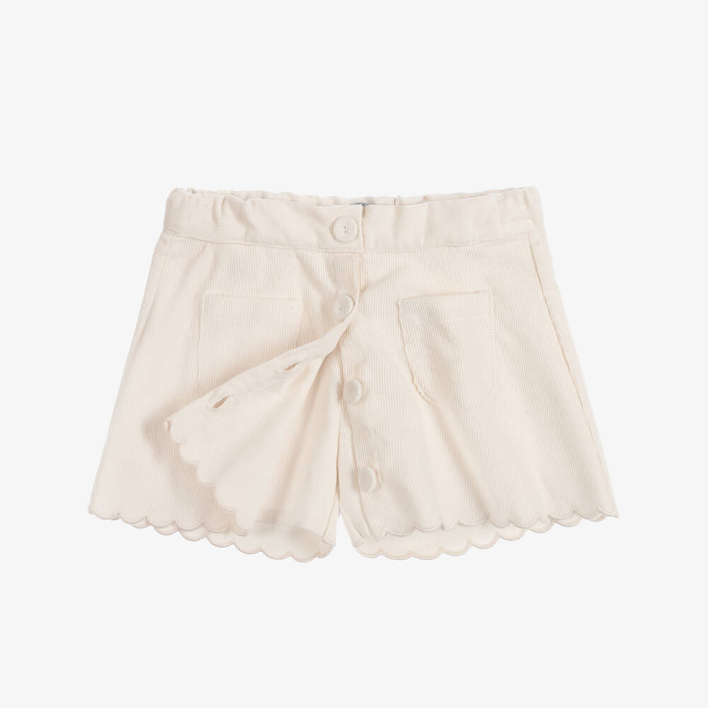 Dr. Kid-Girls Ivory Cotton Needlecord Skort | Childrensalon