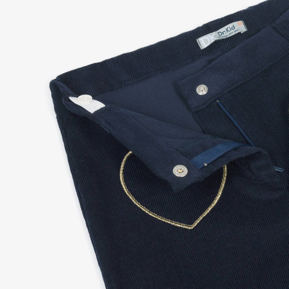 Dr. Kid-بنطلون كوردروي بجيوب شكل قلب لون كحلي للبنات  | Childrensalon