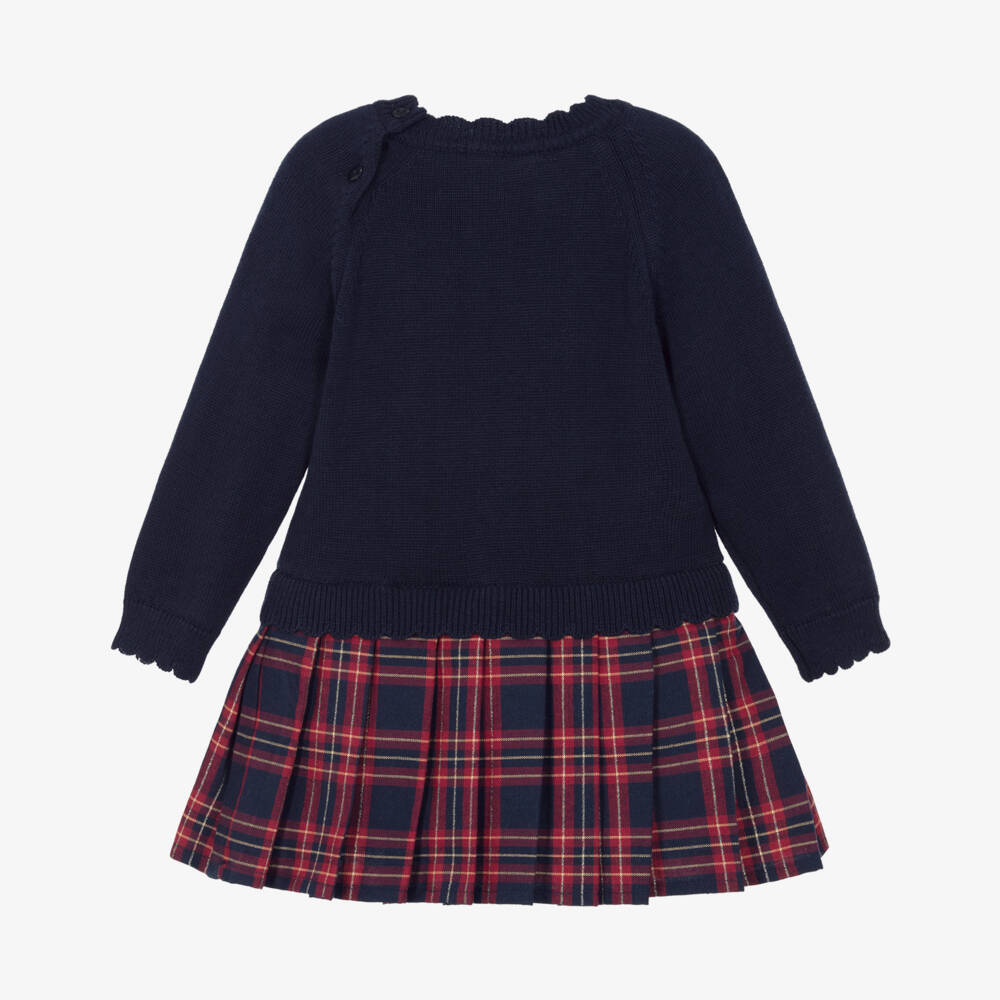 Dr. Kid-Girls Navy Blue & Red Rocking Horse Dress | Childrensalon