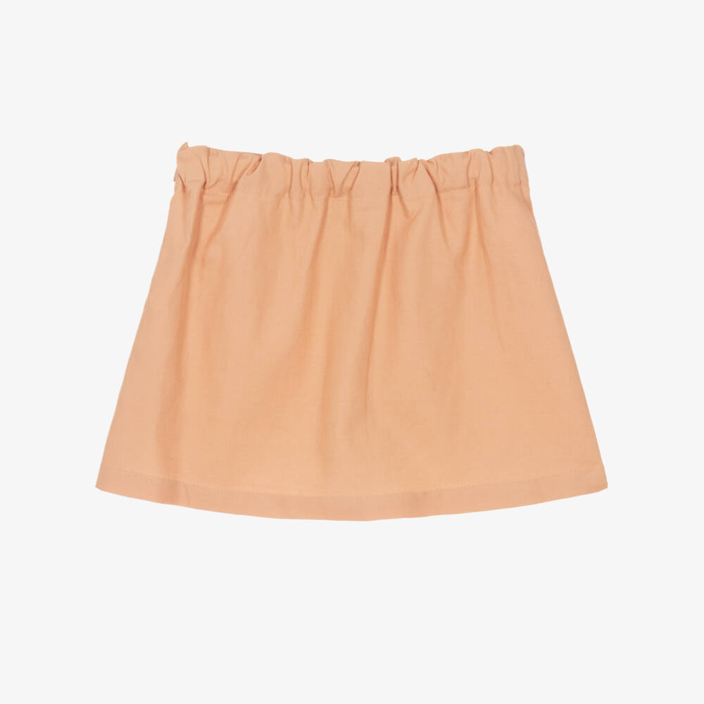 Dr. Kid-Girls Pale Orange Skirt with Lace Trim Pockets | Childrensalon