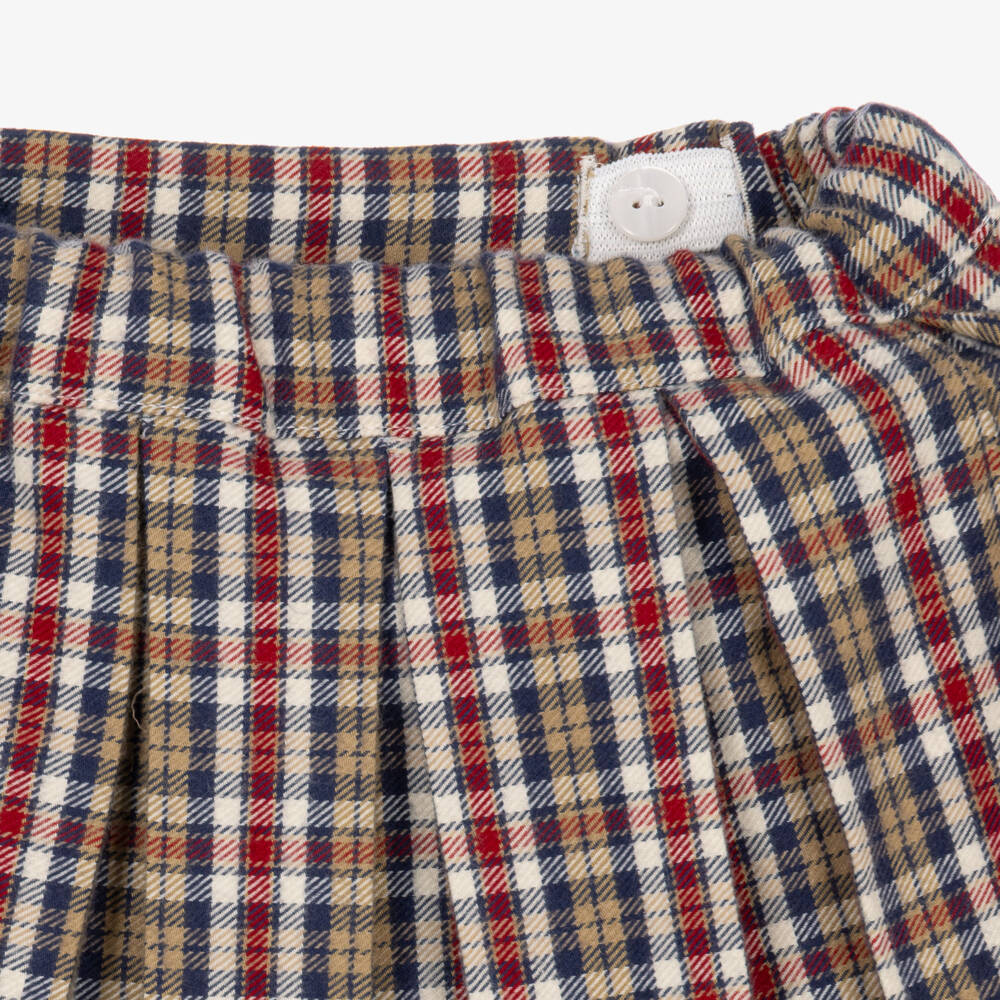Dr. Kid-Girls Red & Navy Blue Pleated Tartan Skort | Childrensalon