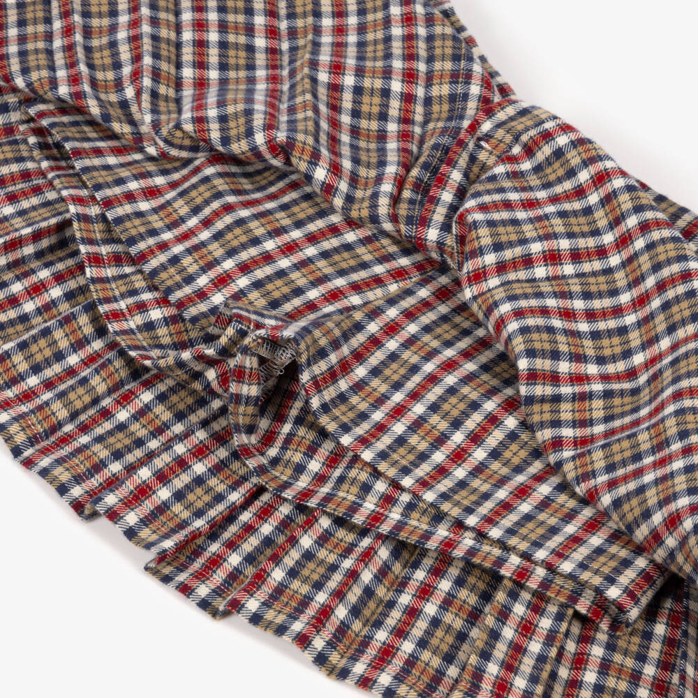 Dr. Kid-Girls Red & Navy Blue Pleated Tartan Skort | Childrensalon