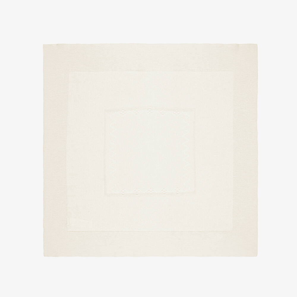 Dr. Kid-Ivory Pointelle Knit Blanket (90cm) | Childrensalon