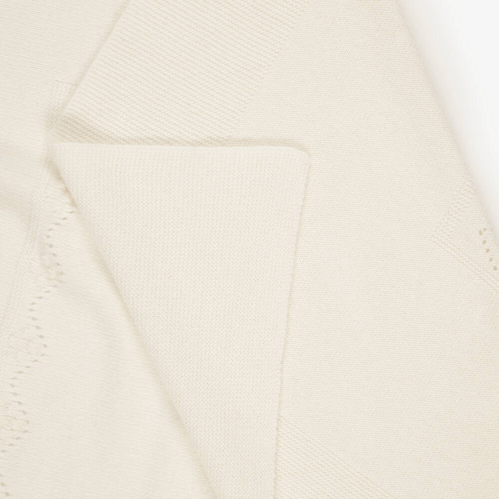 Dr. Kid-Ivory Pointelle Knit Blanket (90cm) | Childrensalon