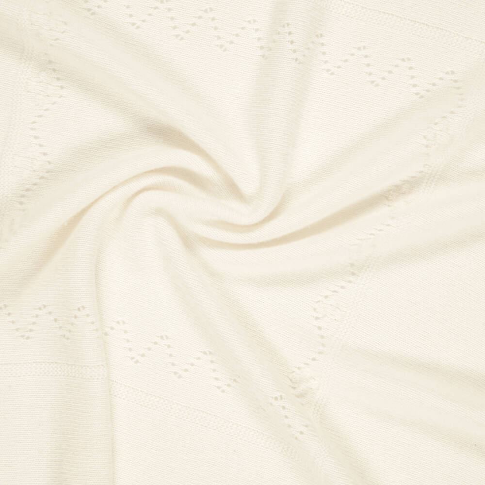 Dr. Kid-Ivory Pointelle Knit Blanket (90cm) | Childrensalon
