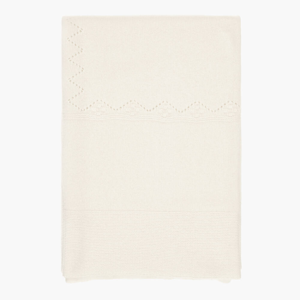Dr. Kid-Ivory Pointelle Knit Blanket (90cm) | Childrensalon