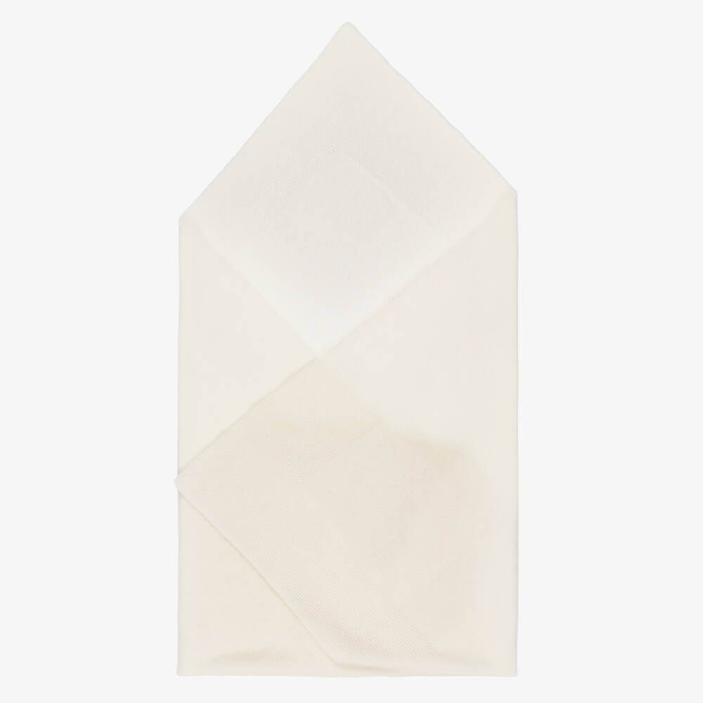 Dr. Kid-Ivory Wool & Cashmere Knitted Baby Blanket (95cm) | Childrensalon