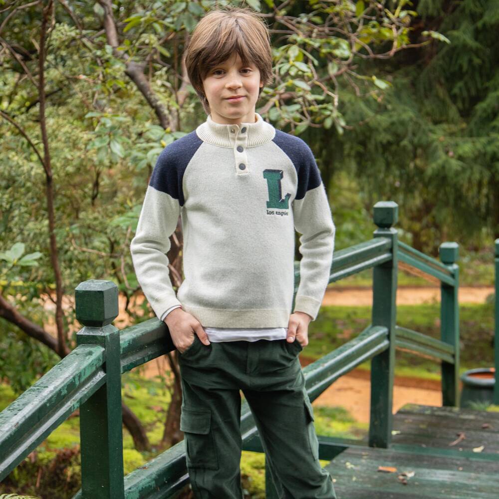 Dr. Kid-Older Boys Bottle Green Corduroy Cargo Trousers | Childrensalon