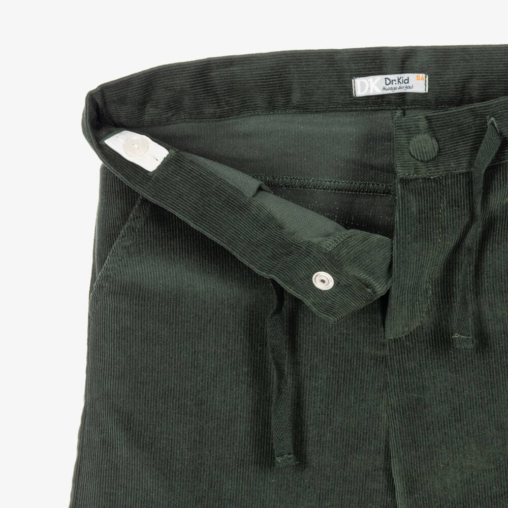 Dr. Kid-Older Boys Bottle Green Corduroy Cargo Trousers | Childrensalon