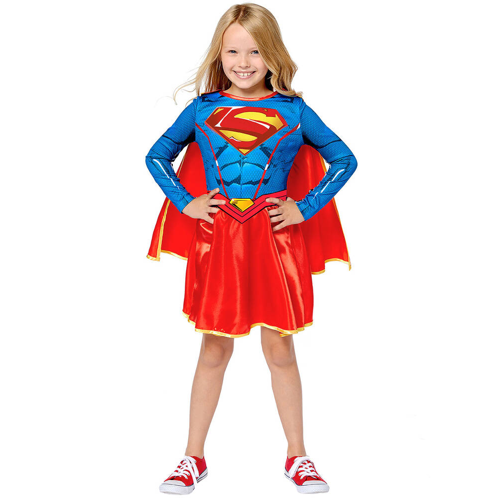 Dress Up by Design-زي تنكري سوبر غيرل ساتان لون أحمر وأزرق | Childrensalon