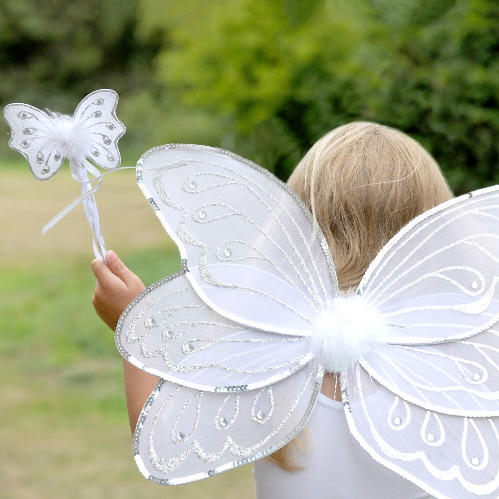 Dress Up by Design-Girls White Wings & Wand Dressing-Up Set | Childrensalon