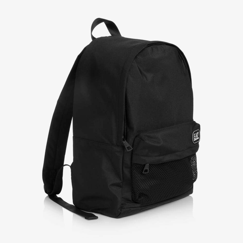 EA7 Emporio Armani-Black Backpack with EA7 Logo (40cm) | Childrensalon