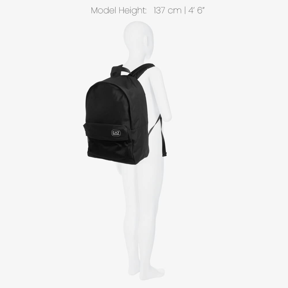 EA7 Emporio Armani-Black Backpack with EA7 Logo (40cm) | Childrensalon