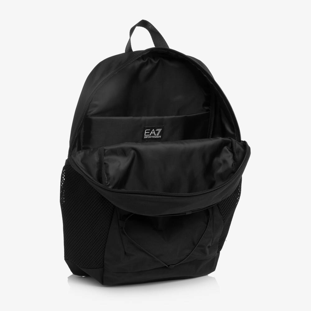 EA7 Emporio Armani-Black Large EA7 Logo Backpack (44cm) | Childrensalon