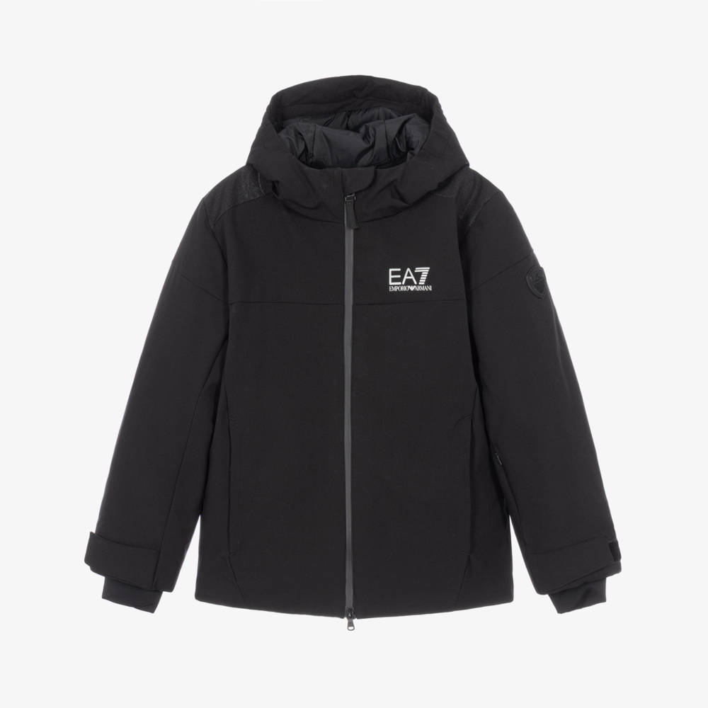 EA7 Emporio Armani-Black Technical Ski Jacket | Childrensalon