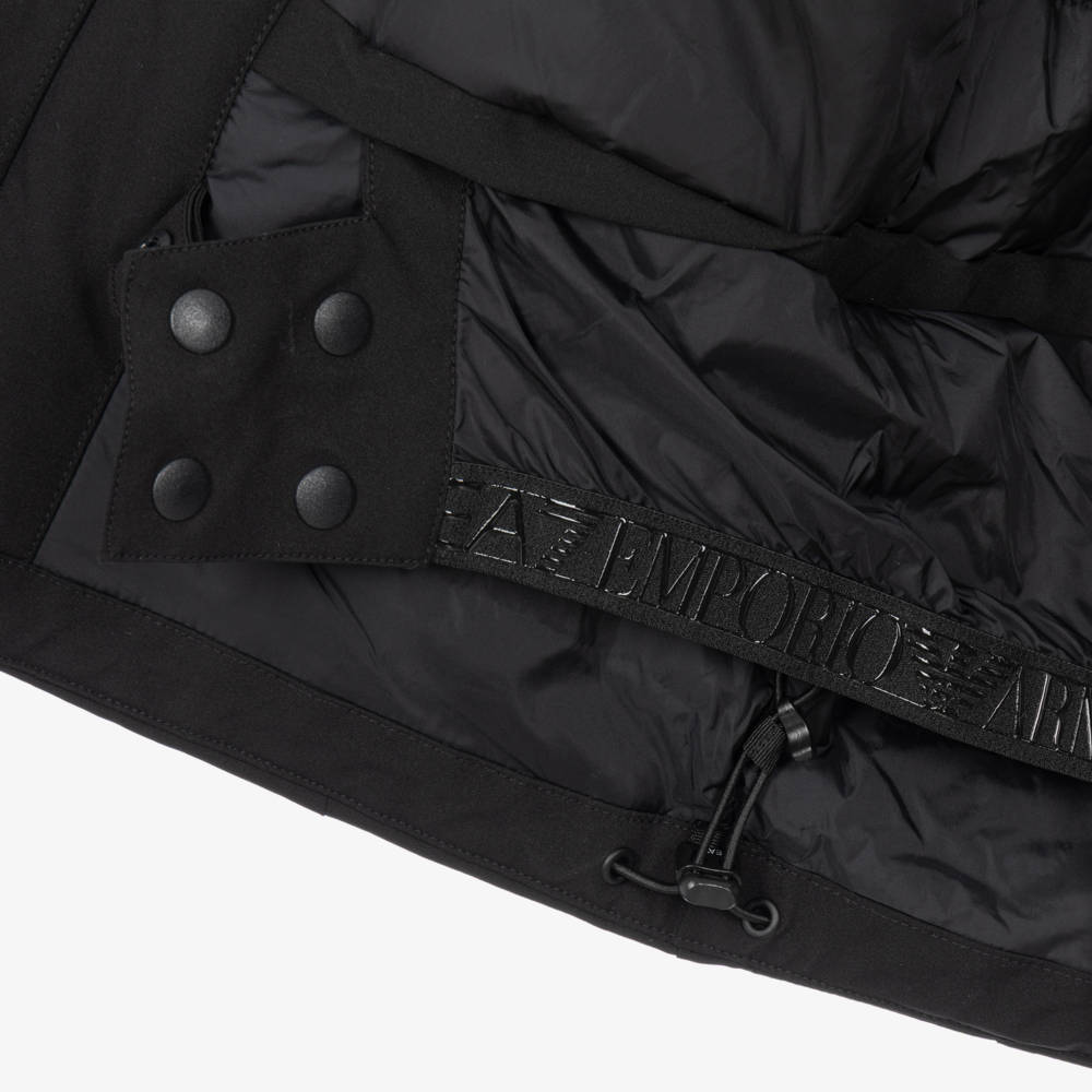 EA7 Emporio Armani-Black Technical Ski Jacket | Childrensalon