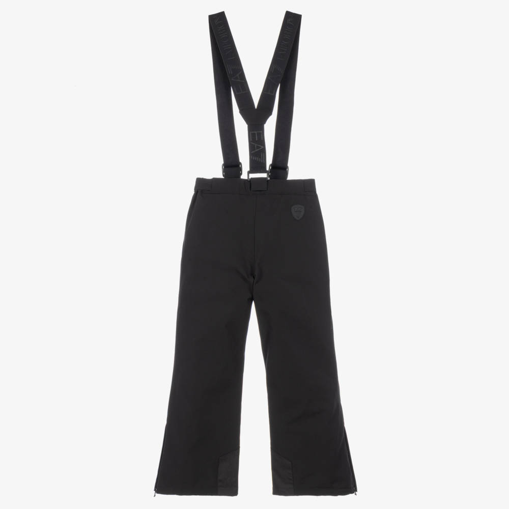 EA7 Emporio Armani-Black Technical Ski Trousers | Childrensalon