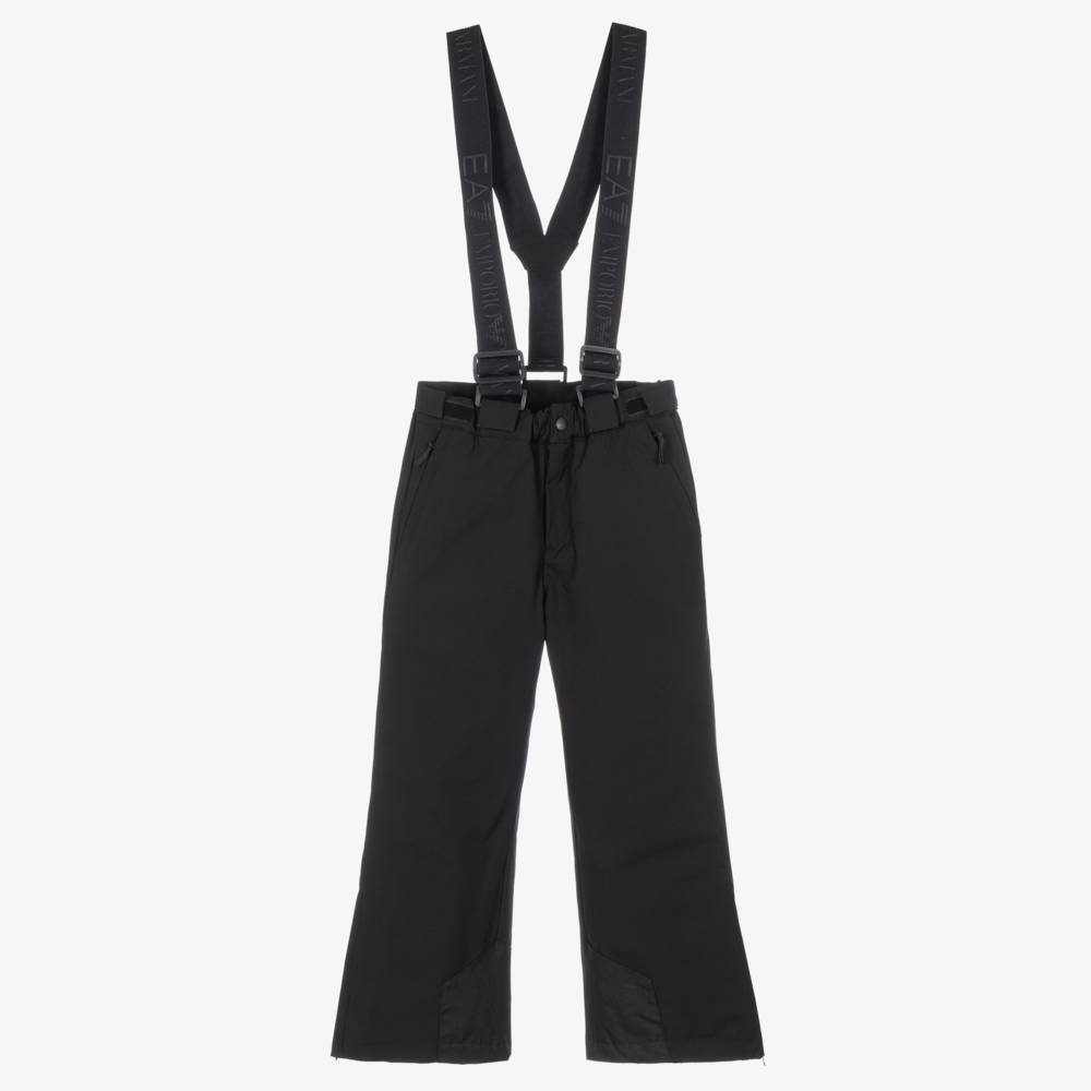 EA7 Emporio Armani-Black Technical Ski Trousers | Childrensalon