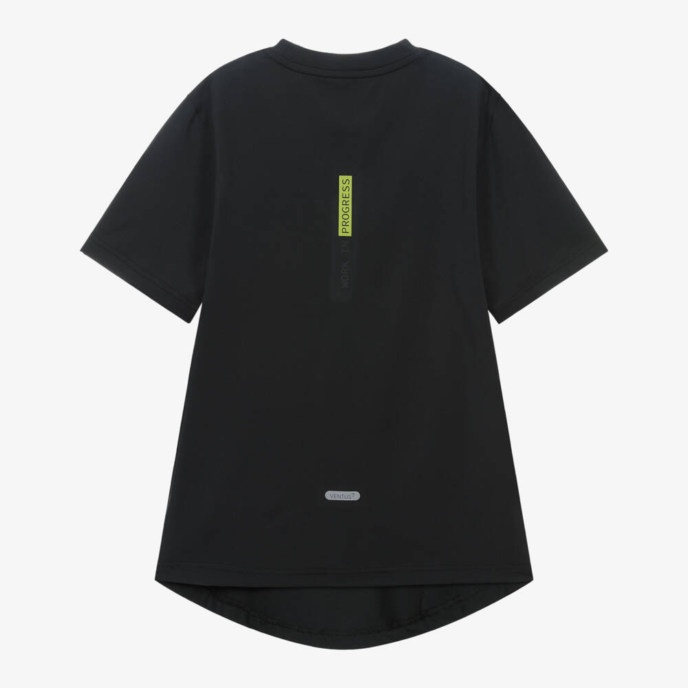 EA7 Emporio Armani-Boys Black Cotton EA7 Logo Sports T-Shirt | Childrensalon