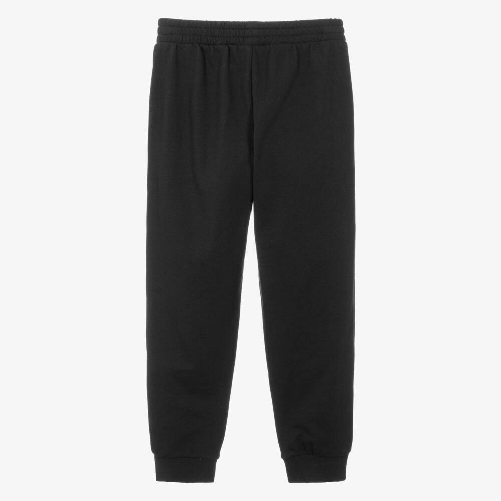 EA7 Emporio Armani- Boys Black Cotton Jersey Joggers | Childrensalon